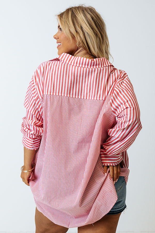 Boating Day Stripe Button Up Curves Image - 4
