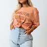 Smiley Mama Graphic Tee In Coral Curves Image - 1
