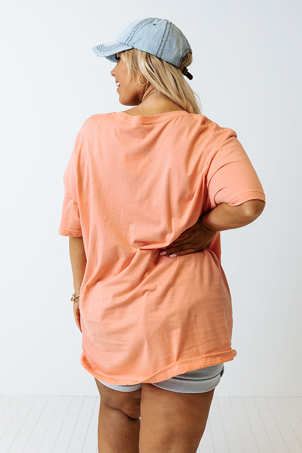 Smiley Mama Graphic Tee In Coral Curves Image - 4