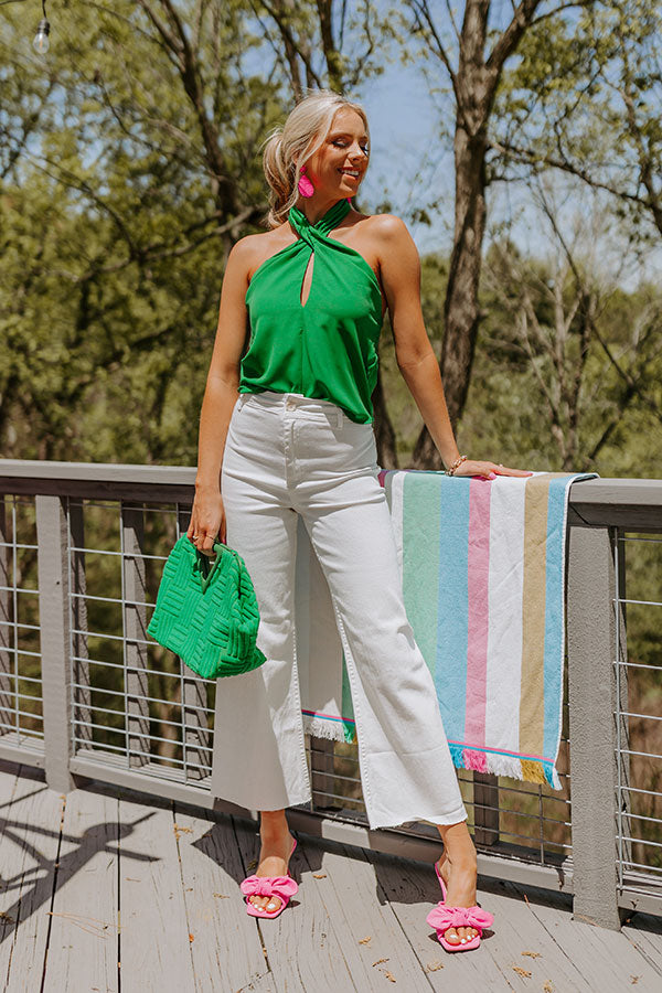 Snap A Photo Halter Top In Green Image - 3