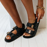 The Wensley Faux Leather Sandal In Black Image - 1