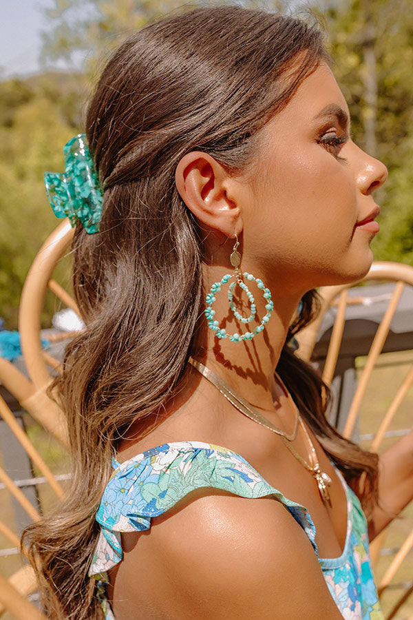 Sweet Darling Beaded Earrings In Turquoise