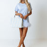 Do It With Pizazz Feather T-Shirt Dress in Sky Blue Image - 1