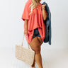 Downtown Brooklyn Babydoll Top In Coral Curves Image - 1