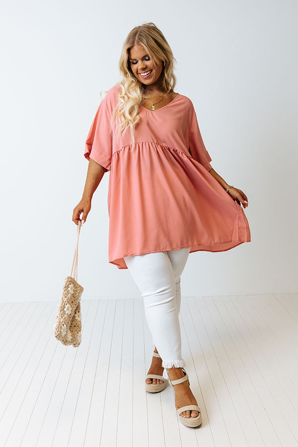 Downtown Brooklyn Babydoll Top In Dark Blush Curves Image - 1