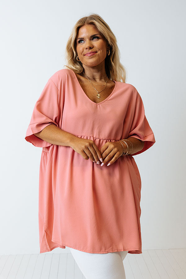 Downtown Brooklyn Babydoll Top In Dark Blush Curves Image - 4