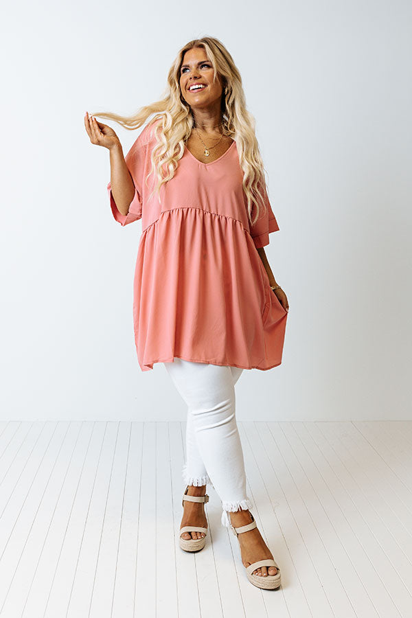 Downtown Brooklyn Babydoll Top In Dark Blush Curves Image - 2