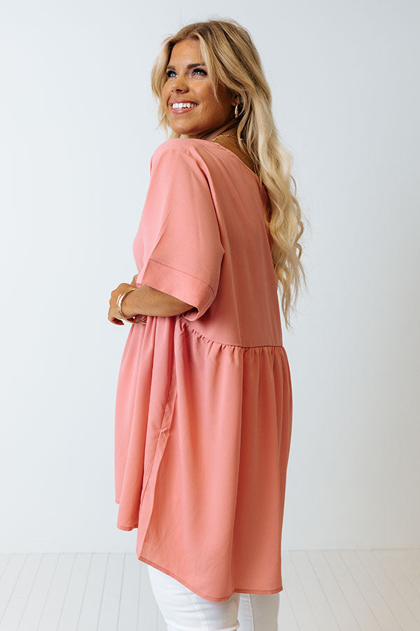 Downtown Brooklyn Babydoll Top In Dark Blush Curves Image - 3