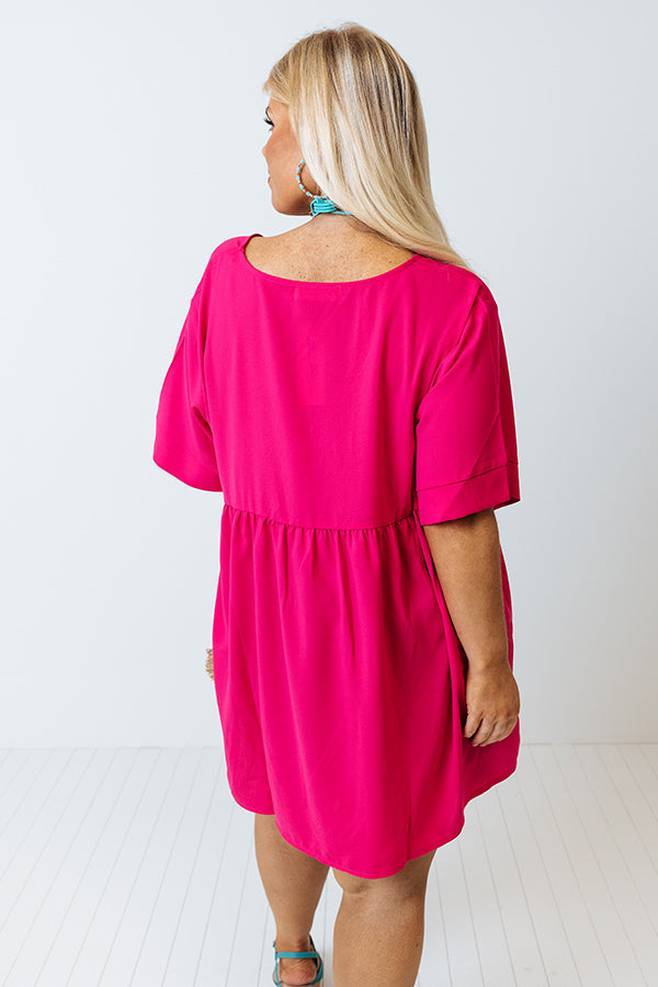 Downtown Brooklyn Babydoll Top In Fuchsia Curves Image - 5