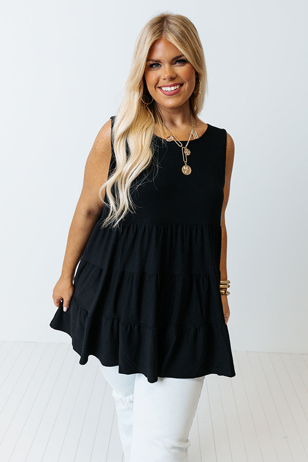 Calling Your Name Shift Top In Black Curves Image - 2