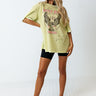 Free Bird Oversized Distressed Tee in Lime Punch Image - 1