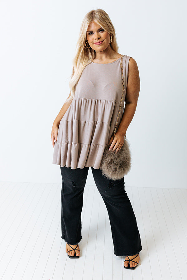 Calling Your Name Shift Top In Taupe Curves Image - 2