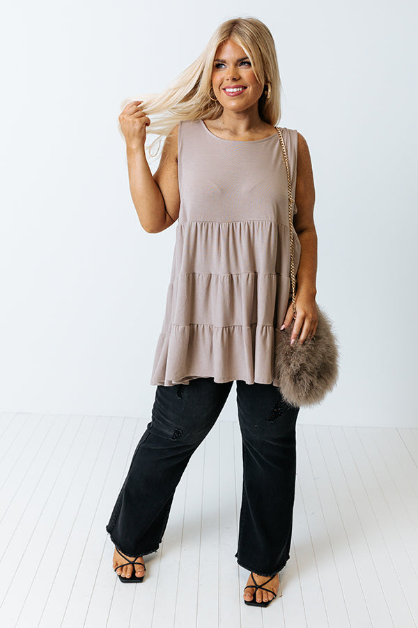 Calling Your Name Shift Top In Taupe Curves Image - 3