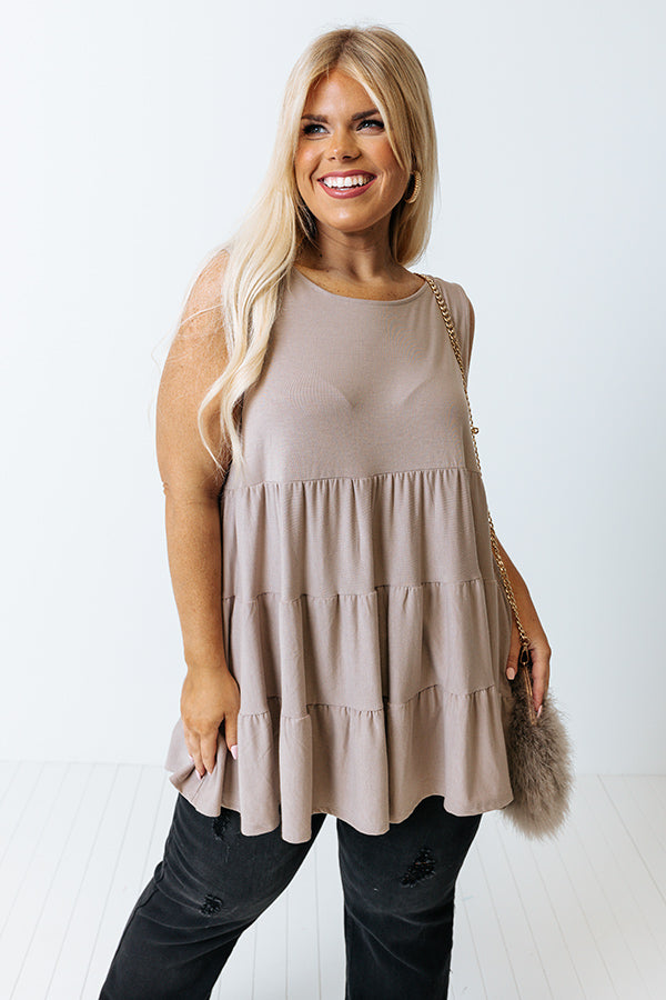 Calling Your Name Shift Top In Taupe Curves Image - 1