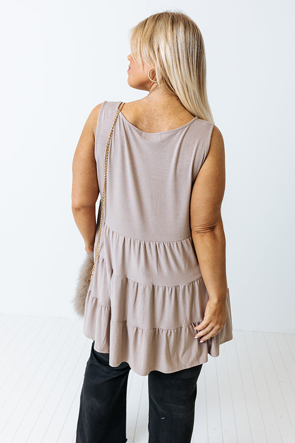 Calling Your Name Shift Top In Taupe Curves Image - 4