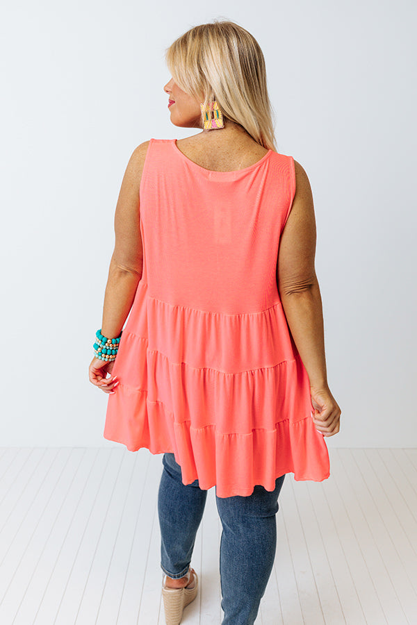 Calling Your Name Shift Top In Neon Pink Curves Image - 3