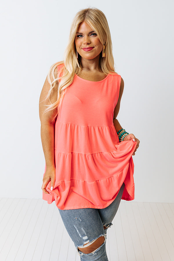 Calling Your Name Shift Top In Neon Pink Curves Image - 4