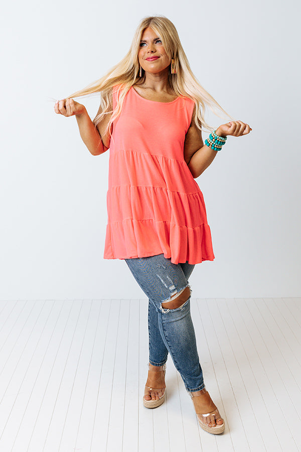 Calling Your Name Shift Top In Neon Pink Curves