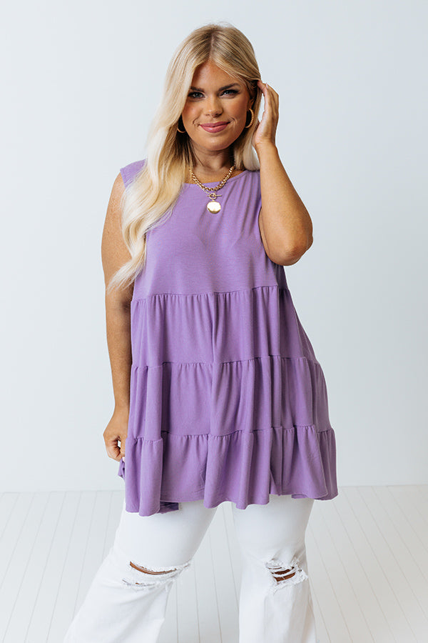 Calling Your Name Shift Top In Lavender Curves Image - 4