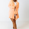 Chic Journey Cardigan In Neon Coral Curves Image - 1