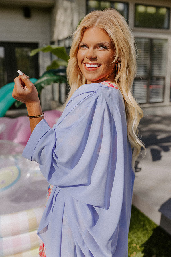 Trendy City Cardigan In Sky Blue Curves Image - 2