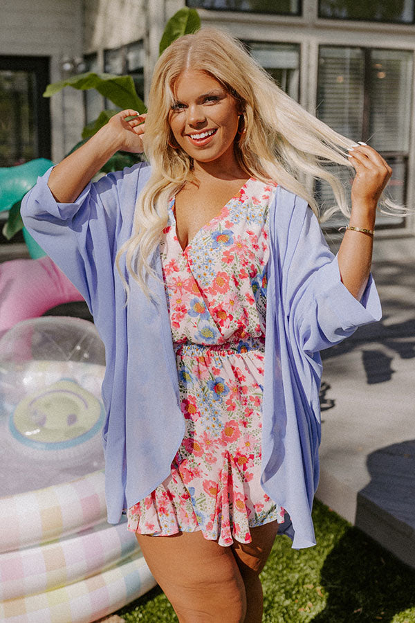 Trendy City Cardigan In Sky Blue Curves Image - 5