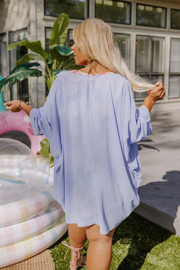 Trendy City Cardigan In Sky Blue Curves Image - 4