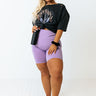 Daily Basis Biker Shorts In Lavender Curves Image - 1