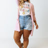Chic Journey Cardigan In Baby Pink Curves Image - 1