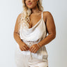 Go To Glam Satin Top In Champagne Curves Image - 1