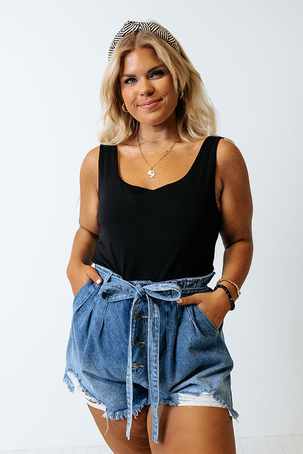 Staying Downtown Shift Top In Black Curves Image - 1