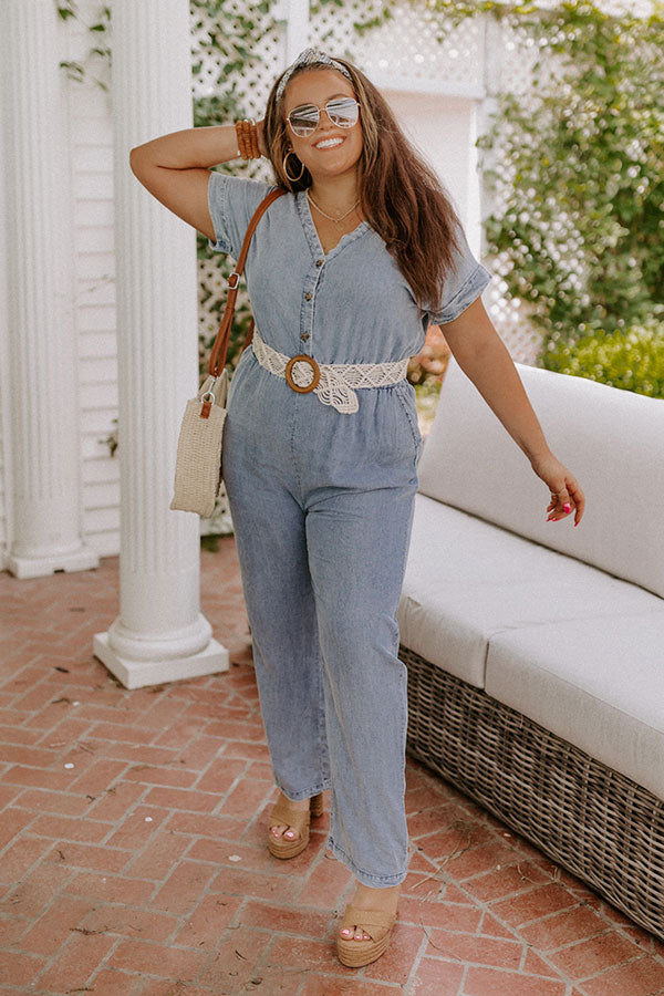 Travel Around The World Chambray Jumpsuit Curves Image - 3