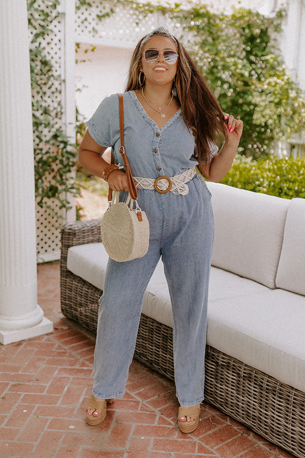 Travel Around The World Chambray Jumpsuit Curves Image - 5