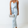 Go To Glam Satin Top In Sky Blue Image - 1