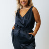 All Eyes On Her Satin Top In Navy Curves Image - 1