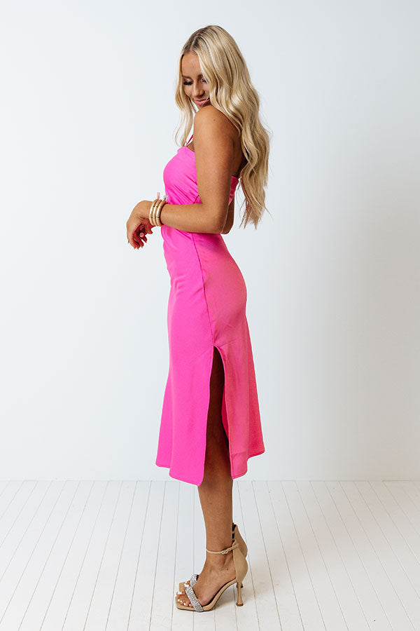 Paris Strolls Satin Midi In Pink Image - 5