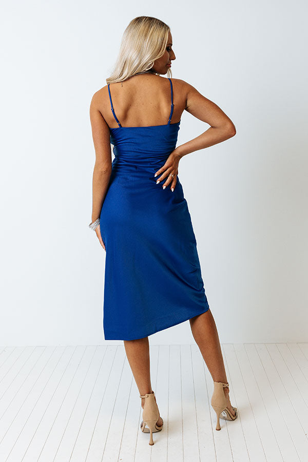 Paris Strolls Satin Midi In Royal Blue Image - 3