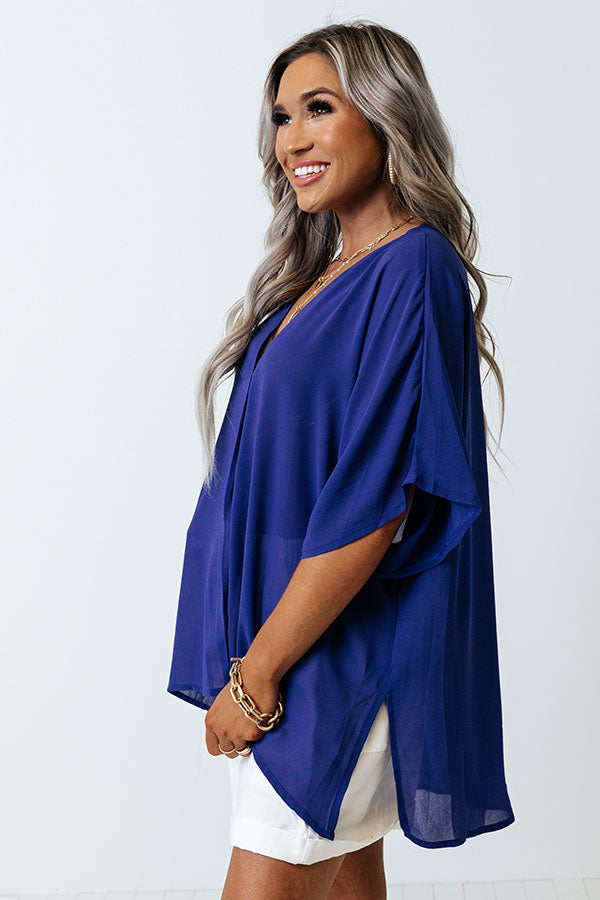 Trendy City Shift Top In Royal Blue Image - 3