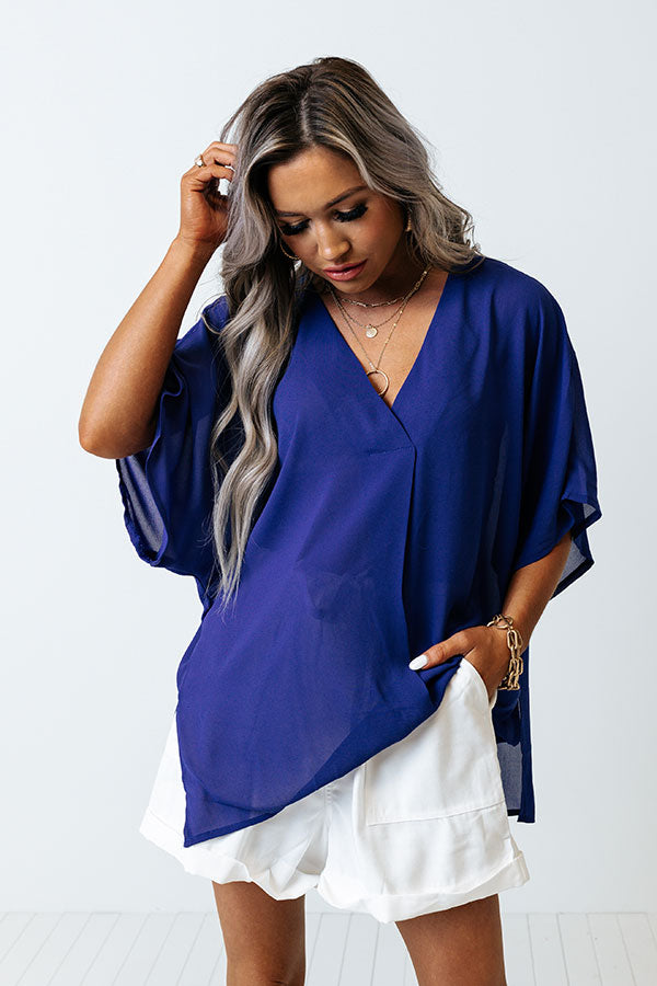 Trendy City Shift Top In Royal Blue Image - 4