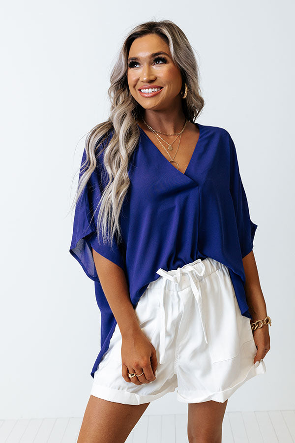 Trendy City Shift Top In Royal Blue Image - 2
