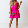 Pairs Well With Prosecco Babydoll Dress In Hot Pink Image - 1