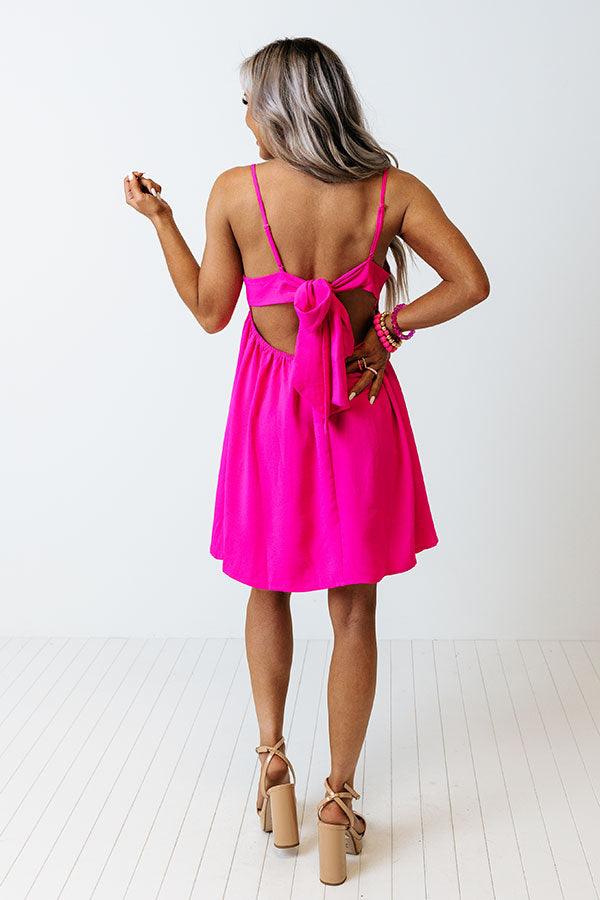 Pairs Well With Prosecco Babydoll Dress In Hot Pink Image - 5