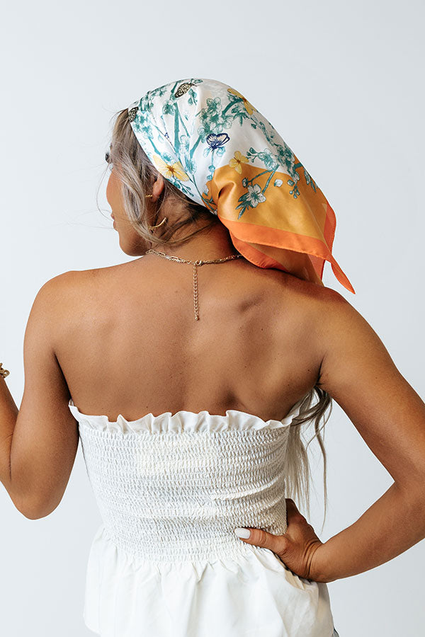 Wrapped In Fun Satin Scarf In Orange Image - 1