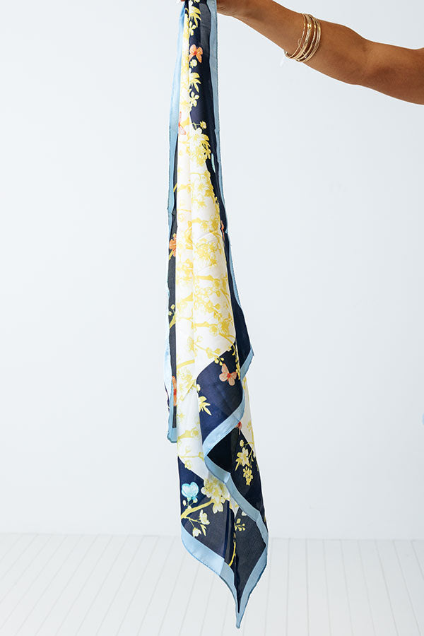 Wrapped In Fun Satin Scarf In Blue Image - 3