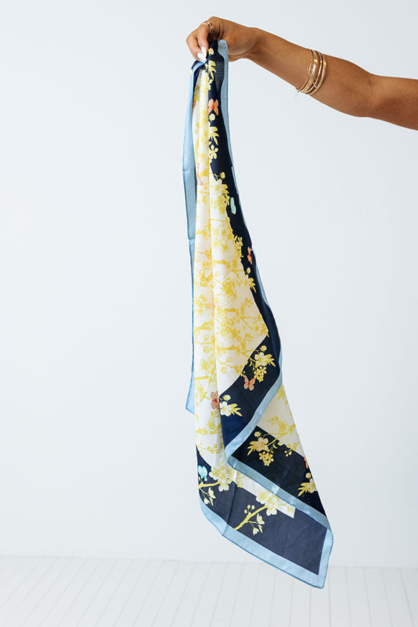 Wrapped In Fun Satin Scarf In Blue Image - 1