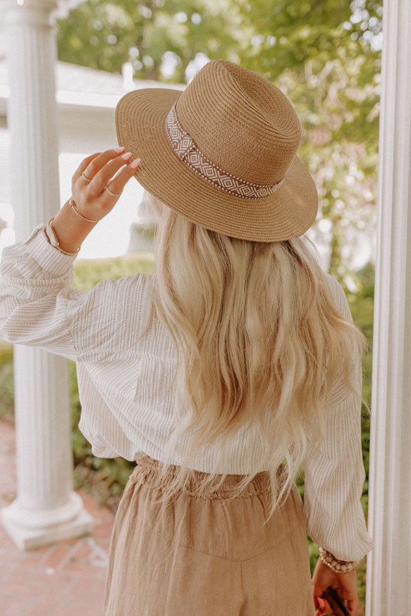 Latte To Go Raffia Fedora Image - 3