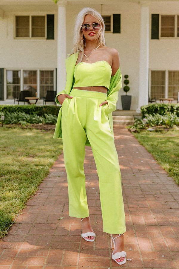 Insta Famous Trousers In Lime • Impressions Online Boutique