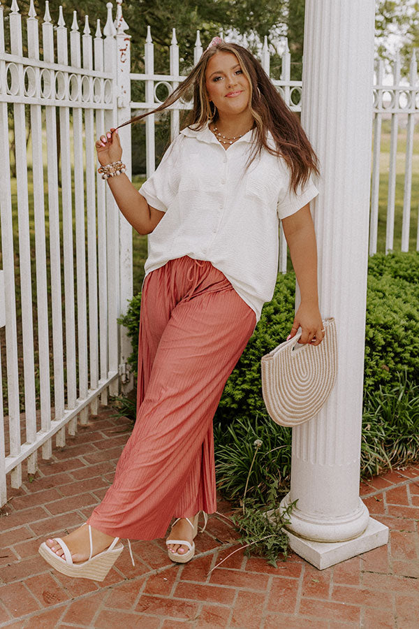 Cooler Waters Button Up Top In Cream Curves Image - 5