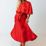 Chic And Exquisite Satin Midi In Red Curves Image - 1