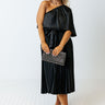 Chic And Exquisite Satin Midi In Black Curves Image - 1